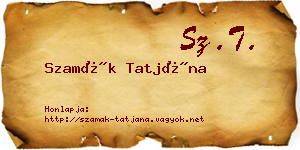 Szamák Tatjána névjegykártya